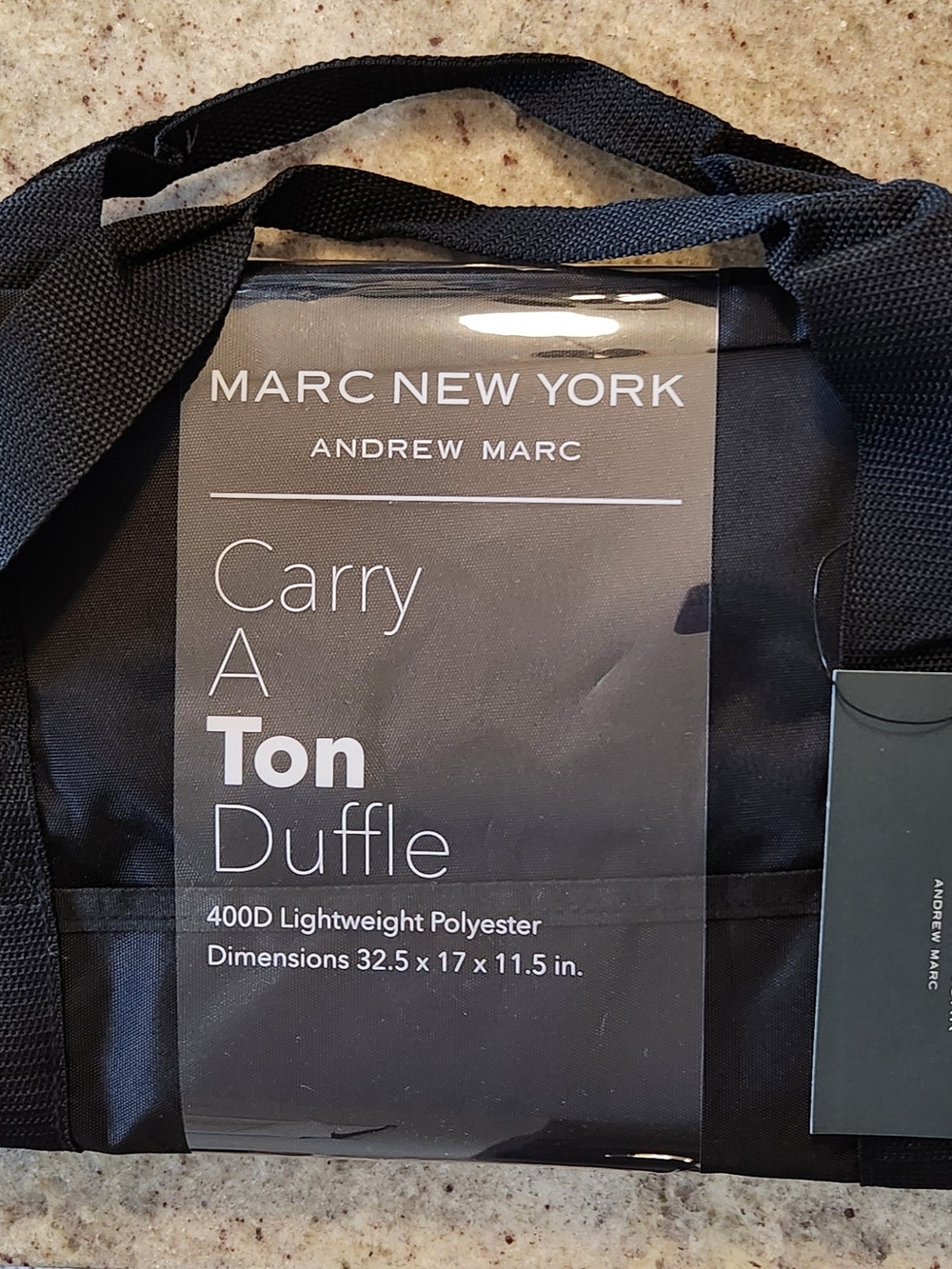Andrew Marc Black Travel Duffle Bag